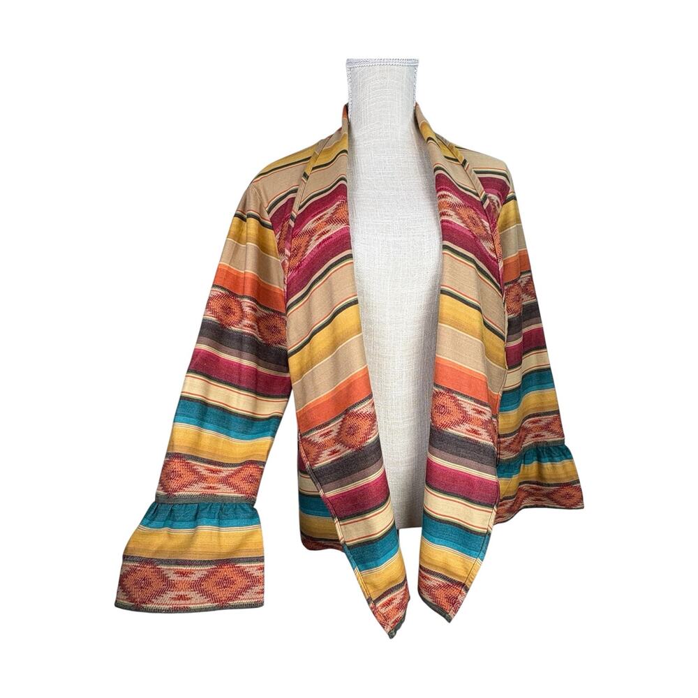 Tasha Polizzi Collection Chico Cardigan Jacket Women's Large Cotton Southwestern - Picture 2 of 9